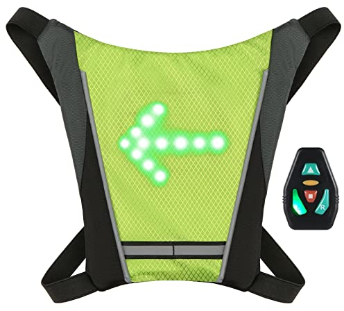 Sunydog LED Turn Signal Bikepack Clip USB Rechargeable Reflective Backpack Attachment Clip with Remote Control LED Backpack with Direction Indicator Safety Light Bag Sports Vest for Outdoor