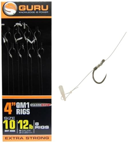 Guru QM1 4 Speed Stop Hair Rigs Barbless (Size 10 9lb)