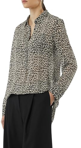 Comma Longbluse aus Chiffon mit Leo-Print