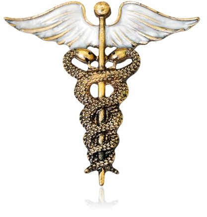 FAIRYGATE Cool Brooches for Men Anti Exposure Fixed Brooches Double Snake Brooch Entwined Serpents Goldtone Pin with Wing Novelty Funny Gift for Men Women Lady Girl B2531