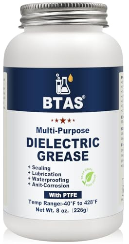 BTAS Dielectric Grease for Automotive Electrical Connectors,Car Battery Terminal Spark Plug Boot Corrosion Preventer Electric Silicone Paste,Dialectical Grease of Marine Electronics with PTFE 8 oz