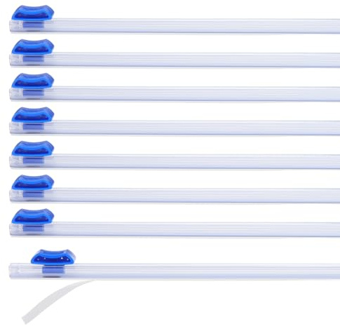 PATIKIL 8pcs Taglierino per Plastica, 17in Taglierino Scorrevole per Plastica Installazione Autoadesiva Sostituzione per Distributore di Carta Forno Carta Alluminio Cera, Blu