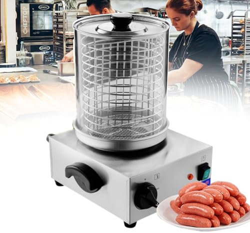 GLJTUO Máquina para Hacer Perritos Calientes, Calentador De Perritos Calientes, Parrilla para Salchichas, Coloque De 15 A 20 Salchichas A La Vez, con Interruptor para Cont,Norod