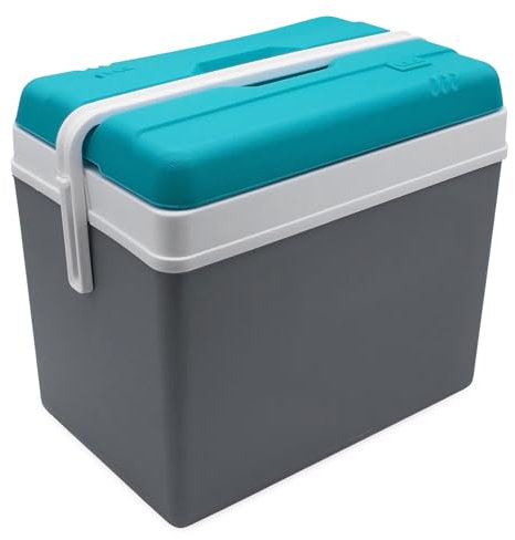 Kühlbox aus Kunststoff 35 Liter - dunkelgrau - Outdoor Thermobox mit Tragegriff - Kühltasche Isoliertasche Thermo Behälter für Camping Picknick Festival Garten