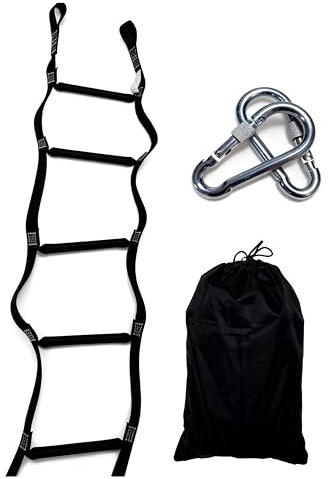 5 Step Portable Collapsible Boat Ladder for Swimming, Ocean, Pier - 440 Lbs Capacity, 5.4 Ft Rope Ladder for Pontoon Boats, Kayak, Dock