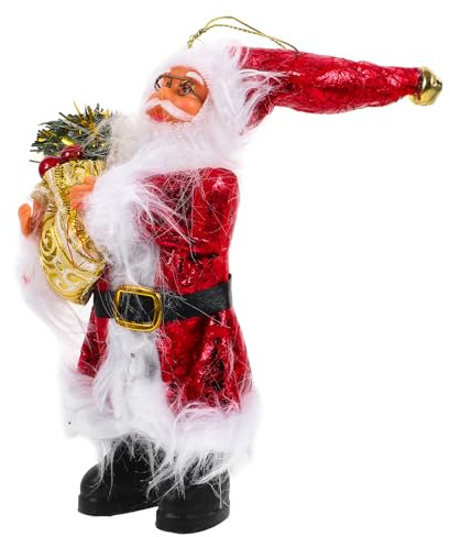 UKCOCO Figura de Juguete Musical Eléctrico de Papá Noel Cantante Adorno de Obsequio de Navidad para Ventana o Hogar