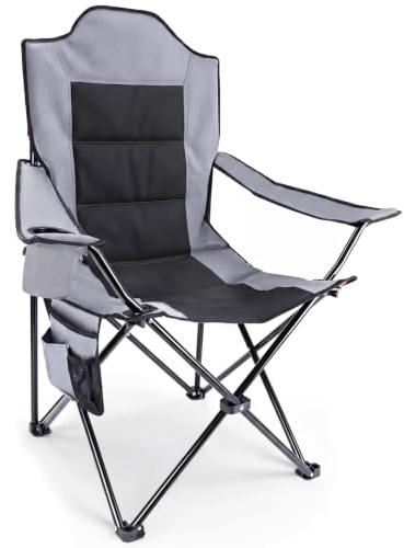 YEAUPE PRO Chaise Pliante Camping avec Rembourrage, Charge 150 kg | Fauteuil Pliant Extérieur et Portable, avec Porte-gobelet, Idéal pour Camping, Pêche, Festival, Plage, XL