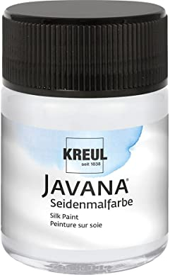 KREUL 814650 - Javana Mischweiß im 50 ml Glas, fließend - flüssige Seidenmalfarbe zum Ausmischen von Pastelltönen