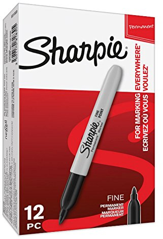 Sharpie Fine Permanent Marker Pens Pack of 3 Round Black Paste