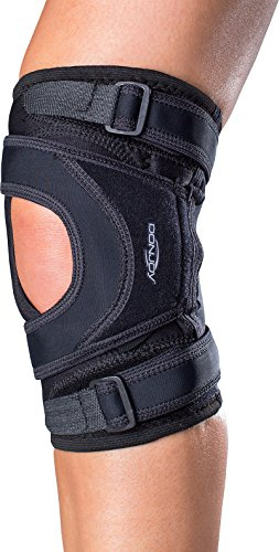 DonJoy Tru-Pull Lite Knee Support Brace for Women and Men | Adjustable Compression Knee Braces and Elastic Supports for Patellar Dislocations, Medium, Left