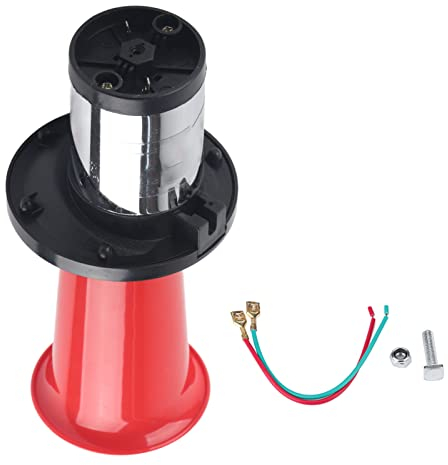 Autohupe 12V 110DB, antike Weinlese alte Art Fahrzeug Boots Selbstlastwagen laute Warnungs Horn Sirene AHH OOO GAH AHOOGA OOGA(Rot) MEHRWEG VERPACKUNG