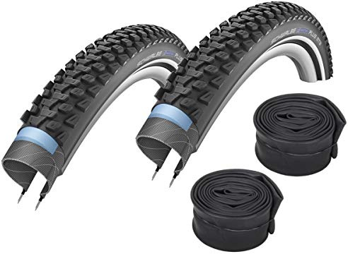 2 x Schwalbe Marathon Plus MTB Fahrraddecke 27,5 x 2.25 57-584 + 2 Schläuche AV19