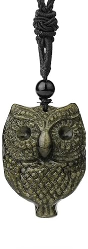 Collar De Obsidiana Dorada, Piedra Natural, Yoga, Cabeza De Tigre, Escultura, Árbol De La Vida, Animal, Búho, Hombres, Collares, Colgante, Joyería