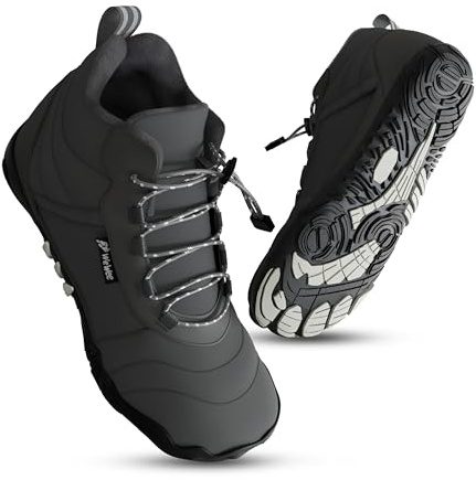 WeWee® Barfußschuhe Winter Damen & Herren [35-47] für freie Füße auch im Herbst I Plüsch gefütterte Minimalschuhe für warme Füße I Breite Zehenbox Schuhe