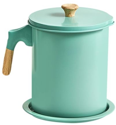 1.4L Recipiente Para Grasa Contenedor De Grasa Aceite Cocina Usado Colador De Acero Inoxidable Para Grasa De Tocino Con Pico Vertedor Lata De Almacenamiento De Filtro Separador