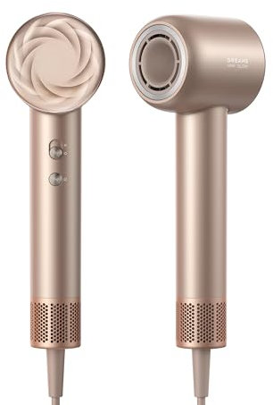 DREAME Hair Glory Mix Asciugacapelli ad Alta Velocità, 3 Bocchette Magnetiche, Controllo della Temperatura NTC, 300 milioni di ioni negativi/cm³, Motore da 110.000 Giri/min, Leggero 336g, Oro