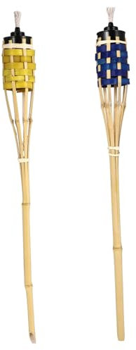 BESPORTBLE 2pezzi Torcia Luminosa in Bambù Da Decorazione Per Feste Esterna Torcia Per Cortili e Prati Realizzata Materiale Buona Qualità