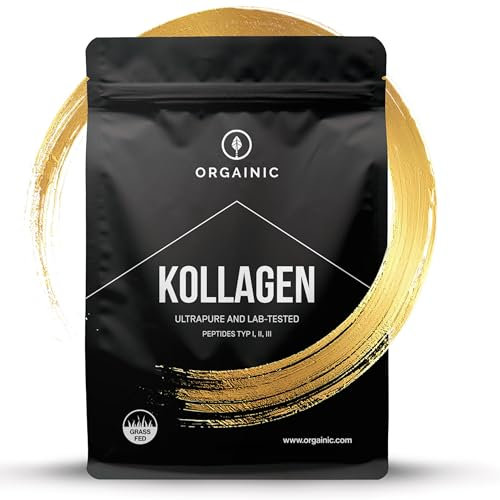 ORGAINIC Collagene Polvere (700g) - Alimento certificato - Collagene Polvere - collagene idrolizzato tipo 1,2 & 3 - Buona solubilità - Collagene ad alto dosaggio