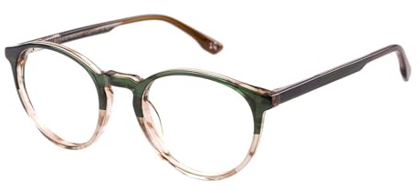 BOTANIQ Brille mit Sehstärke für Herren optional mit Sonnenbrillentönung oder Blaulichtfilter, Rund, gefertigt aus Acetat, Modell: BIO-1130-107 (inklusive Brillenetui)