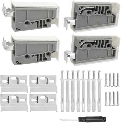 HENGBIRD Soporte Armario Pared Metálico Regulable – Kit Fijación Armario Colgante con Barra de Suspensión y Tornillos, Soporte Armario Pesado hasta 140kg, Kit Montaje Mueble Cocina Baño Salón