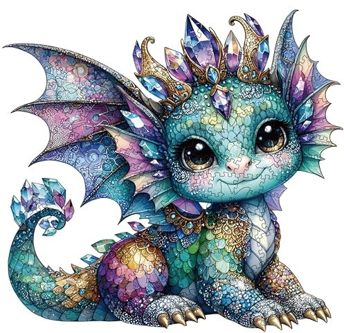 Wooden Puzzles for Adults, Dragon Wooden Puzzles 200 Pieces, Irregular Animals Fun Puzzles for Adults