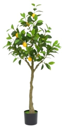 Fake Trees Konstgjorda Citronträd Faux Växter Inomhus Utomhusdekor För Hemmakontor Vardagsrum Veranda Heminredning(120cm)