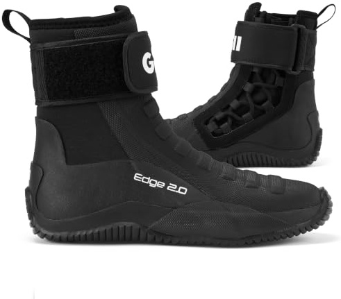 Gill Edge 2.0 4mm Neoprene Boots Lace Up High-Grip Sole (Black, 10.5/11)