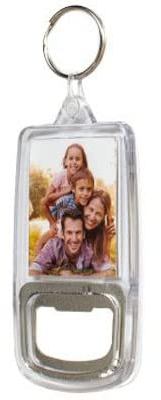 10 Clear Blank Bottle Opener insert Keyrings (add your photo)