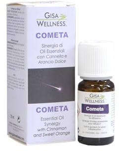 Gisa Wellness - COMETA- Sinergia Avvolgente con Agrumi ed Oli Essenziali - [10ml] - 100% Puri e Naturali di Arancio dolce, Cannella, Chiodi di Garofano - Per Aromaterapia - Made in Italy