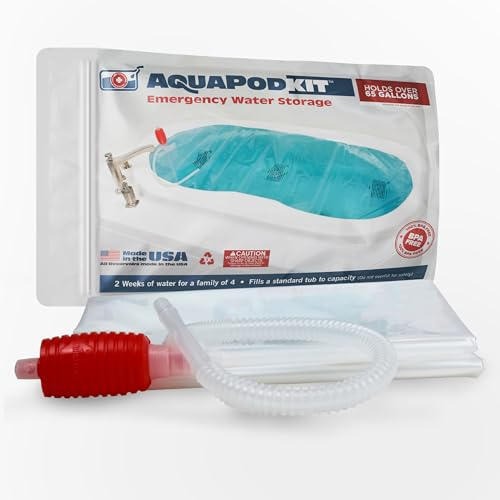 AquaPod Kit 2.0 - Bathtub Storage Emergency Drinking Water Storage Bladder, Disaster and Hurricane Survival - 1 water bladder and siphon pump packaged in (1 pack in box) DOES NOT NEED LOCKING PIECES