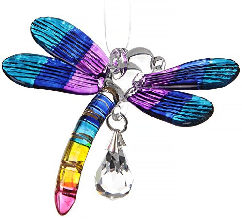 Handmade Fantasy Glass Dragonfly Suncatcher Gift Tropical