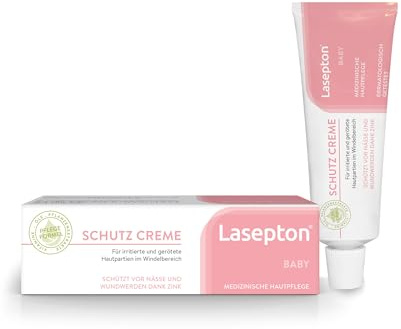Lasepton Baby Schutz Creme, 80 ml: Schutzcreme für Pflege und Schutz im Windelbereich, Creme mit Zinkoxid und Aloe Vera, gegen Nässe und Juckreiz, wirkt beruhigend