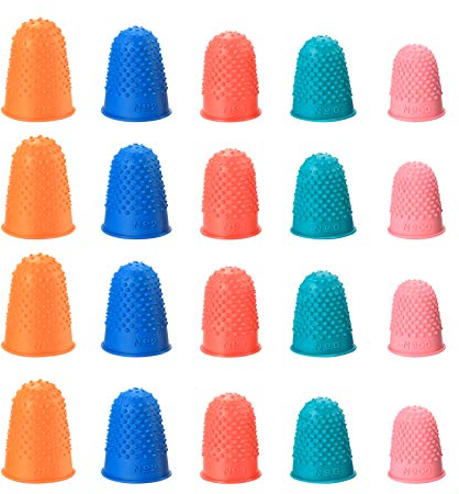 20 Stücke Gummi Fingerkissen, Fingerkuppenschutz, Heisskleber Fingerschutz, Daumenschutz Fürgeld Zähler, Sortieren, Aufgabe, Sportspiele