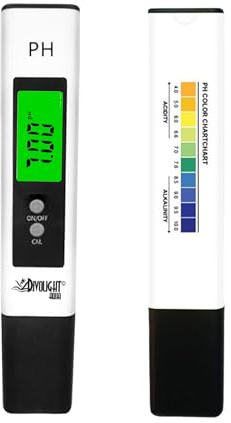 Divolight Digital PH Meter - High Accuracy Digital Water Quality Tester with 0-14 PH Measurement Range for Household Drinking, Pool and Aquarium with ATC