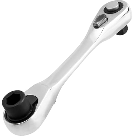 Mesee Mini Ratschen, Multi Ratschenschlüssel, 1/4 72 Zähne Antrieb Ratsche Werkzeug, Vierkant/Sechskant-Bit Mini Ratsche Schraubenschlüssel, Doppelkopf Schraubenschlüssel für Werksautoreparatur/107mm