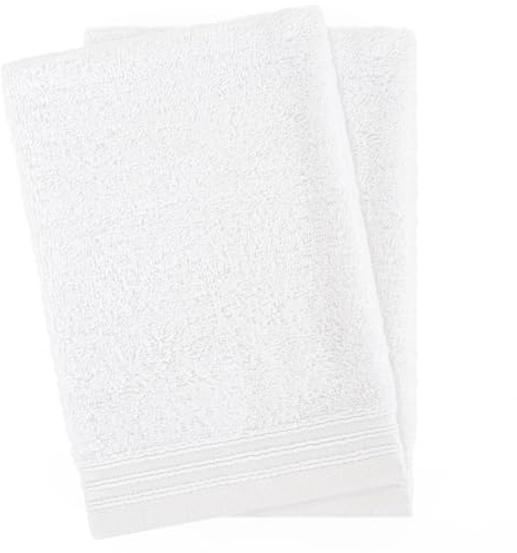 Hammetex Lot de 2 Gants de Toilette pour Le Bain 15x22 cm, 100% Coton, Doux, Résistant, Absorbant, Certifiés Oeko-TEX, Blanc