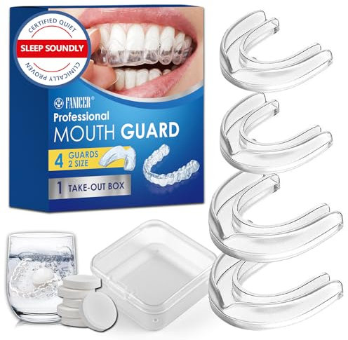 4Pcs Gouttière Dentaire Bruxisme, Dents Anti Ronflement Gouttières, Mouldable Protecteurs Buccaux, Disponible en 2 Tailles, pour prévenir Bruxisme Adulte pour Anti Ronflement