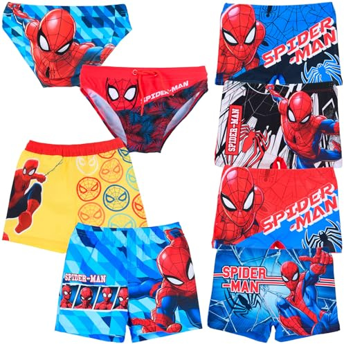 Characters Cartoons - Bambino - Costume da Bagno Pantaloncino Boxer Slip Parigamba Mare Piscina - Licenza Ufficiale [Slip 18133 Rosso - 8 Anni]