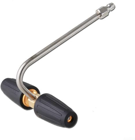 Kit de nettoyage de gouttière pour nettoyeur haute pression avec connexion rapide de 6,35 mm et 2 buses turbo rotatives pour éliminer efficacement les débris