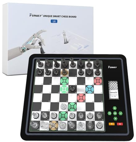 Electronic Chess Set,L6 Computer Chess Board Game Magnetic Talking Smart for Beginners Electronic Board with LED Light for Kids & Adults