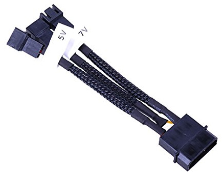 Phobya Adapter 4Pin Molex auf 3Pin 5V/7V/12V 10cm - Schwarz Kabel Lüfterkabel und Adapter