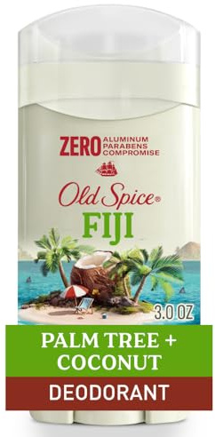 Old Spice Aluminum Free Deodorant for Men, 24/7 Lasting Freshness & Long Lasting Scent, 24/7 Sweat & Odor Protection, Fiji with Palm Tree + Coconut Scent, 3.0 oz
