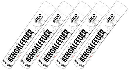5 Stück Bengalfeuer weiss blinkend Strobeeffekt Nico Feuerwerk Bengalos