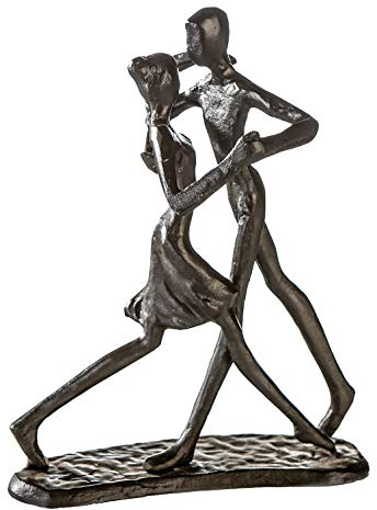 Casablanca Deko Skulptur Dancing - Dekofigur modern Tanzpaar - Eisen - Farbe: Braun brüniert - Höhe 17 cm