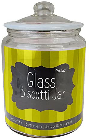 Heritage Small to Large Clear Glass Storage Jar with Silicone Lid Biscotti Jars (2 Litre)