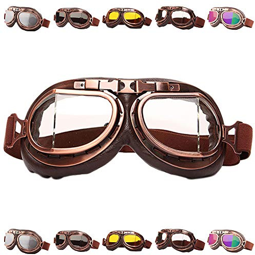 Peicees Vintage Helmet Goggles Motorcycle Goggles Bike Motorcross Pilot Goggle