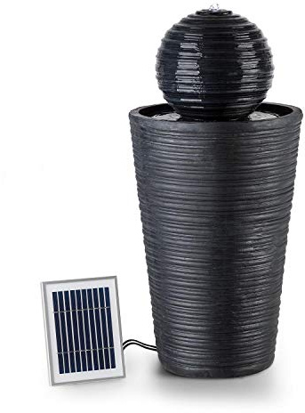 Blumfeldt Liquitorre XL Garden Fountain - Solar Fountain, 200 l/h / IPX8, 2 W / 300 cm² Photovoltaic Surface, Battery: Up to 8 h, Outdoor, Sunriver Technology, LED Mood Light, Polyresin