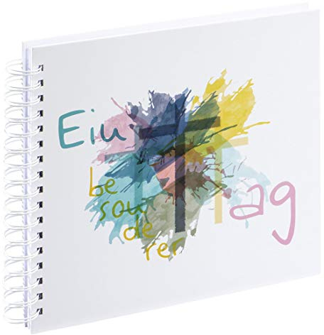 Hama Spiral-Album zur Kommunion, 28x24cm, „EIN besonderer Tag“ (Konfirmation-/Kommunionalbum, 50 weiße, Leere Seiten, für max. 100 Fotos in 10x15) Gästebuch, Erinnerungsalbum bunt/weiß