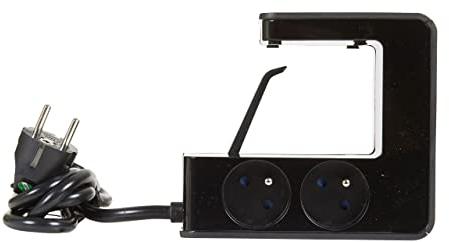 Legrand 50412 Verlängerungskabel, 4 Steckdosen und 2 USB-Ladegeräte, Typ A, Schwarz 50412, Schwarz