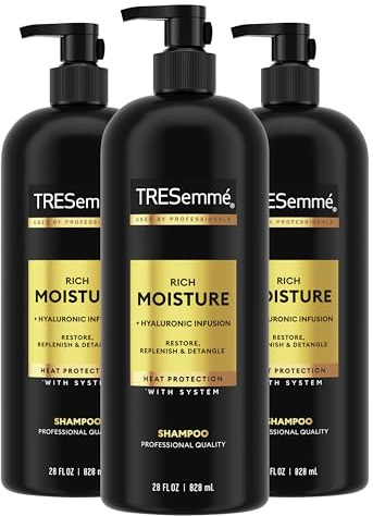TRESemmé Rich Moisture Hydrating Shampoo 3 Count for Dry Hair Formulated With Pro Style Technology 28 Fl Oz
